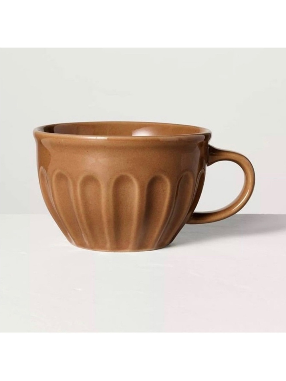 Fluted Stoneware Latte Mug Pumpkin Brown - Hearth & Hand with Magnolia